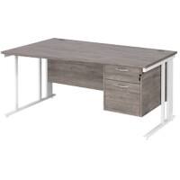 Dams International Wave Desk MCM16WLP2WHGO 1,600 x 725 x 800 - 990 mm