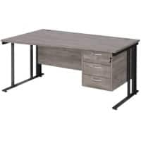 Dams International Wave Desk MCM16WLP3KGO 1,600 x 725 x 800 - 990 mm