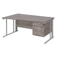 Dams International Wave Desk MCM16WLP3SGO 1,600 x 725 x 800 - 990 mm