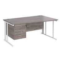 Dams International Wave Desk MCM16WRP3WHGO 1,600 x 725 x 800 - 990 mm