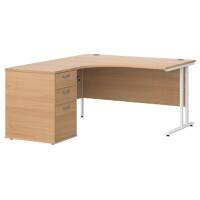 Dams International Desk with Pedestal EBWH14LB 1,400 x 1,626 x 725 mm