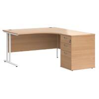 Dams International Desk with Pedestal EBWH14RB 1,400 x 1,626 x 725 mm