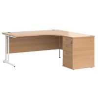 Dams International Desk with Pedestal EBWH16RB 1,600 x 1,626 x 725 mm