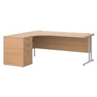 Dams International Desk with Pedestal EBS18LB 1,800 x 1,626 x 725 mm