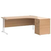 Dams International Desk with Pedestal EBWH18RB 1,800 x 1,626 x 725 mm