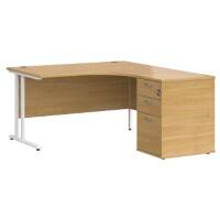 Dams International Desk with Pedestal EBWH14RO 1,400 x 1,626 x 725 mm