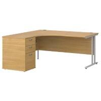 Dams International Desk with Pedestal EBS16LO 1,600 x 1,626 x 725 mm