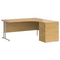 Dams International Desk with Pedestal EBS16RO 1,600 x 1,626 x 725 mm