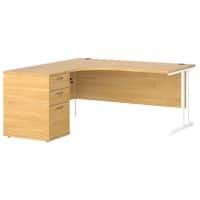 Dams International Desk with Pedestal EBWH16LO 1,600 x 1,626 x 725 mm