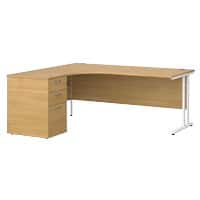 Dams International Desk with Pedestal EBWH18LO 1,800 x 1,626 x 725 mm