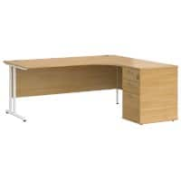 Dams International Desk with Pedestal EBWH18RO 1,800 x 1,626 x 725 mm