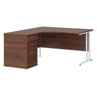 Dams International Desk with Pedestal EBWH14LW 1,400 x 1,626 x 725 mm