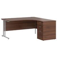 Dams International Desk with Pedestal EBS16RW 1,600 x 1,626 x 725 mm