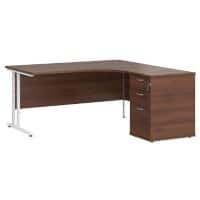 Dams International Desk with Pedestal EBWH16RW 1,600 x 1,626 x 725 mm