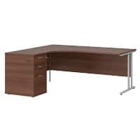 Dams International Desk with Pedestal EBS18LW 1,800 x 1,626 x 725 mm