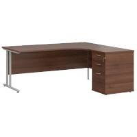 Dams International Desk with Pedestal EBS18RW 1,800 x 1,626 x 725 mm