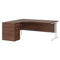 Dams International Desk with Pedestal EBWH18LW 1,800 x 1,626 x 725 mm