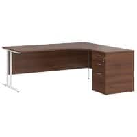 Dams International Desk with Pedestal EBWH18RW 1,800 x 1,626 x 725 mm