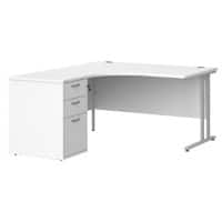 Dams International Desk with Pedestal EBS14LWH 1,400 x 1,626 x 725 mm