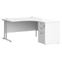 Dams International Desk with Pedestal EBS14RWH 1,400 x 1,626 x 725 mm