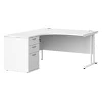 Dams International Desk with Pedestal EBWH14LWH 1,400 x 1,626 x 725 mm