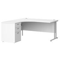 Dams International Desk with Pedestal EBS16LWH 1,600 x 1,626 x 725 mm