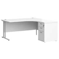 Dams International Desk with Pedestal EBS16RWH 1,600 x 1,626 x 725 mm