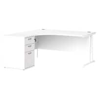 Dams International Desk with Pedestal EBWH16LWH 1,600 x 1,626 x 725 mm