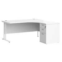 Dams International Desk with Pedestal EBWH16RWH 1,600 x 1,626 x 725 mm