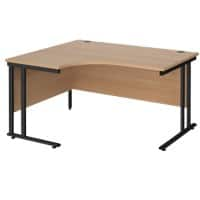 Dams International Left Hand Ergonomic Desk MC14ELKB 1,400 x 1,200 x 725 x 800 - 990 mm