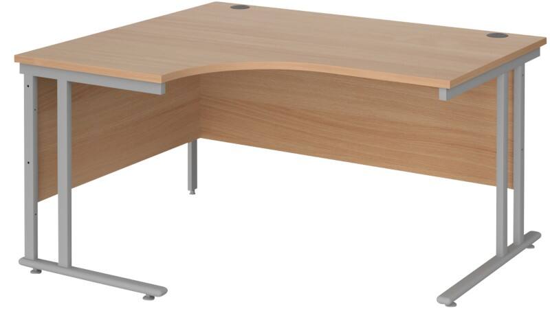 Dams International Left Hand Ergonomic Desk MC14ELSB 1,400 x 1,200 x 725 x 800 - 990 mm