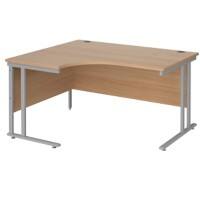 Dams International Left Hand Ergonomic Desk MC14ELSB 1,400 x 1,200 x 725 x 800 - 990 mm