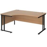 Dams International Left Hand Ergonomic Desk MC16ELKB 1,600 x 1,200 x 725 x 800 - 990 mm