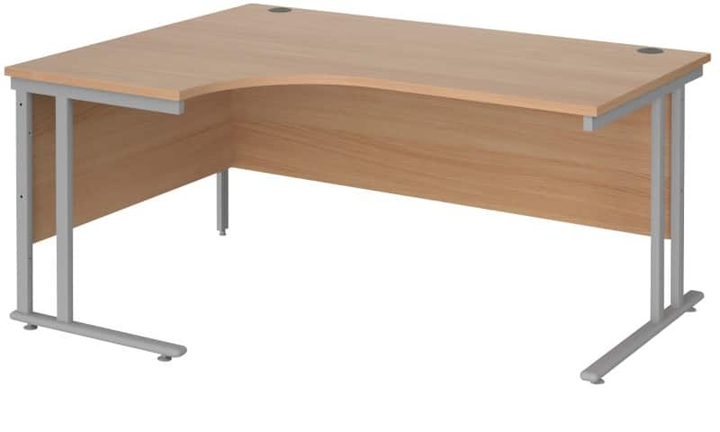 Dams International Left Hand Ergonomic Desk MC16ELSB 1,600 x 1,200 x 725 x 800 - 990 mm