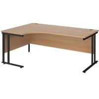 Dams International Left Hand Ergonomic Desk MC18ELKB 1,800 x 1,200 x 725 x 800 - 990 mm