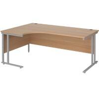 Dams International Left Hand Ergonomic Desk MC18ELSB 1,800 x 1,200 x 725 x 800 - 990 mm