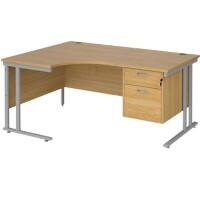 Dams International Left Hand Ergonomic Desk MC16ELP2SO 1,600 x 1,200 x 725 x 800 - 990 mm