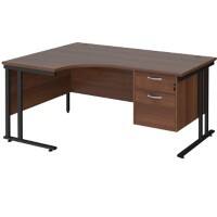 Dams International Left Hand Ergonomic Desk MC16ELP2KW 1,600 x 1,200 x 725 x 800 - 990 mm