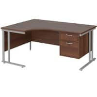 Dams International Left Hand Ergonomic Desk MC16ELP2SW 1,600 x 1,200 x 725 x 800 - 990 mm