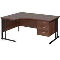 Dams International Left Hand Ergonomic Desk MC16ELP3KW 1,600 x 1,200 x 725 x 800 - 990 mm