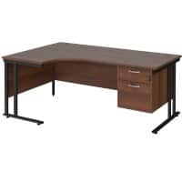 Dams International Left Hand Ergonomic Desk MC18ELP2KW 1,800 x 1,200 x 725 x 800 - 990 mm