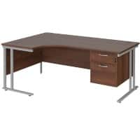 Dams International Left Hand Ergonomic Desk MC18ELP2SW 1,800 x 1,200 x 725 x 800 - 990 mm