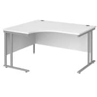 Dams International Left Hand Ergonomic Desk MC14ELSWH 1,400 x 1,200 x 725 x 800 - 990 mm