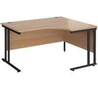 Dams International Right Hand Ergonomic Desk MC14ERKB 1,400 x 1,200 x 725 x 800 - 990 mm