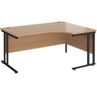 Dams International Right Hand Ergonomic Desk MC16ERKB 1,600 x 1,200 x 725 x 800 - 990 mm