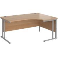 Dams International Right Hand Ergonomic Desk MC16ERSB 1,600 x 1,200 x 725 x 800 - 990 mm