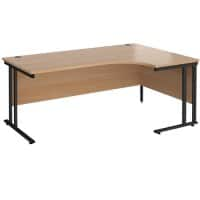 Dams International Right Hand Ergonomic Desk MC18ERKB 1,800 x 1,200 x 725 x 800 - 990 mm