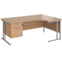 Dams International Right Hand Ergonomic Desk MC18ERP2SB 1,800 x 1,200 x 725 x 800 - 990 mm