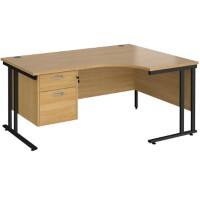 Dams International Right Hand Ergonomic Desk MC16ERP2KO 1,600 x 1,200 x 725 x 800 - 990 mm