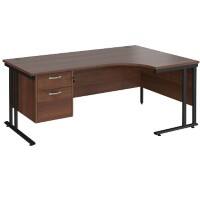 Dams International Right Hand Ergonomic Desk MC18ERP2KW 1,800 x 1,200 x 725 x 800 - 990 mm